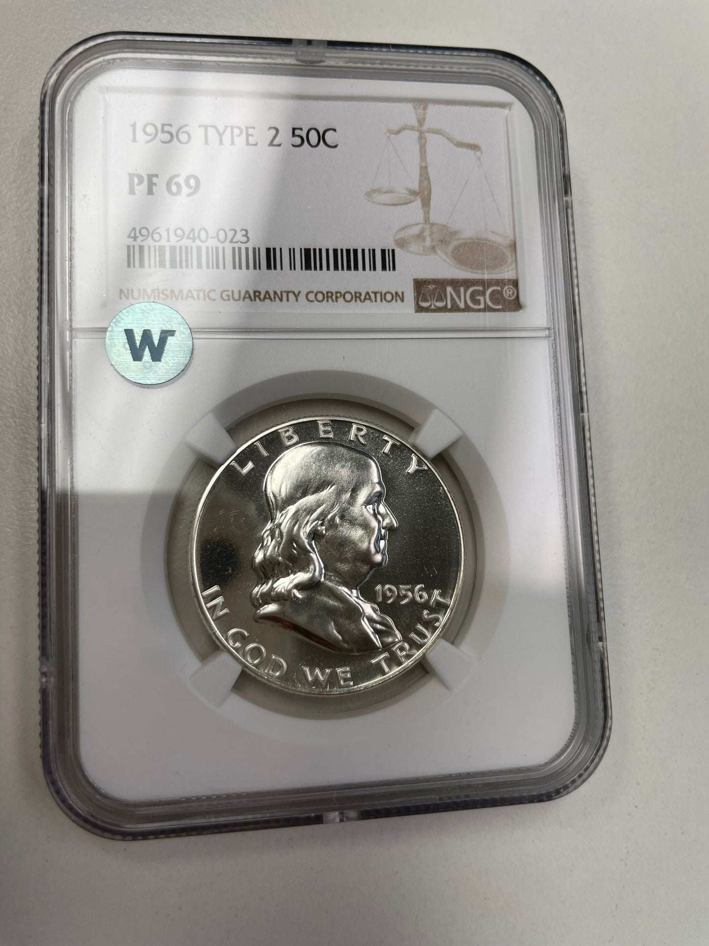 1956 Franklin Silver Half Dollar Type 2 - NGC PF69 Sight White