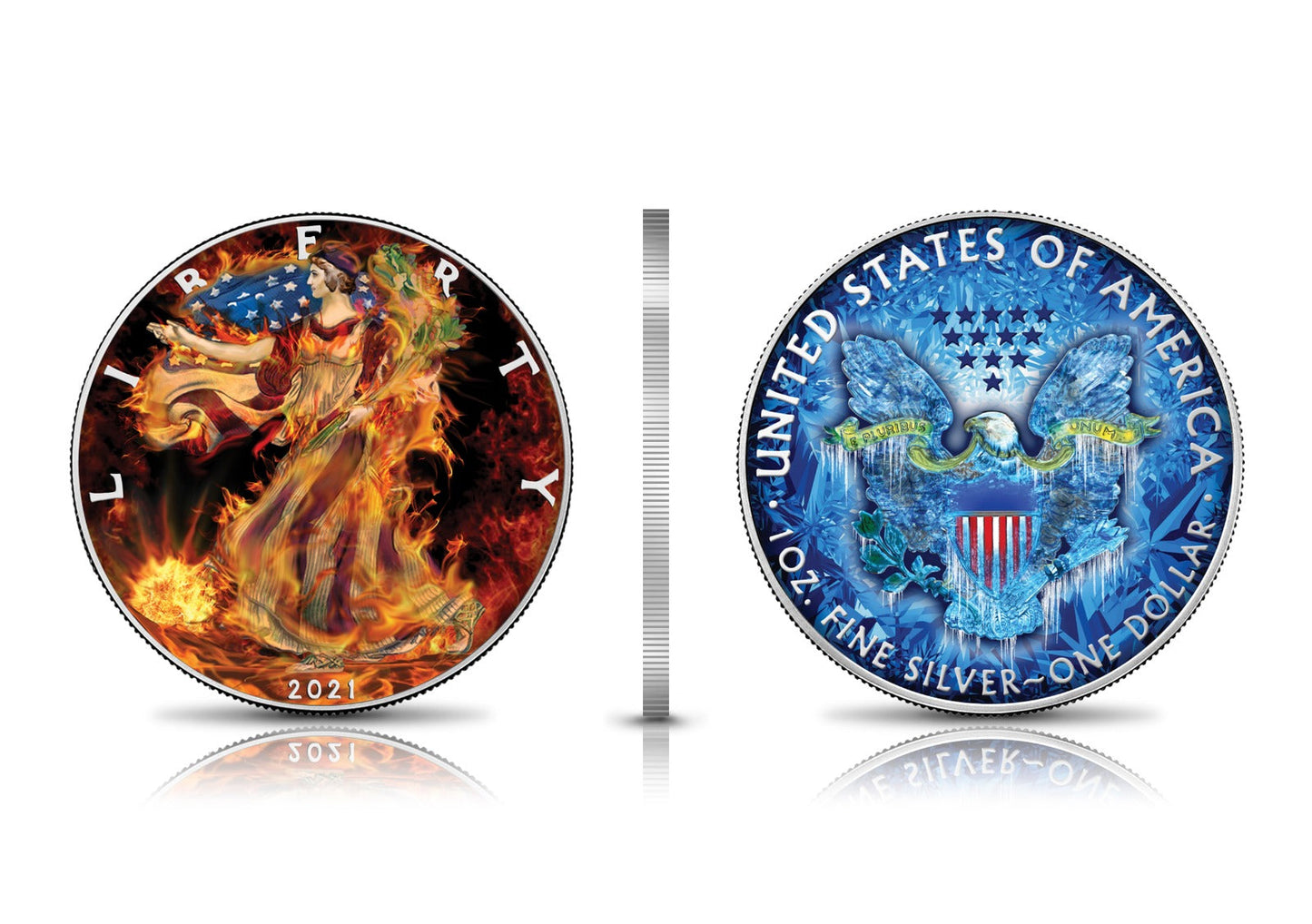 2021 Fire & Ice Silver Eagle Transitional Set - Icon Mint