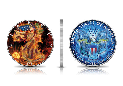 2021 Fire & Ice Silver Eagle Transitional Set - Icon Mint