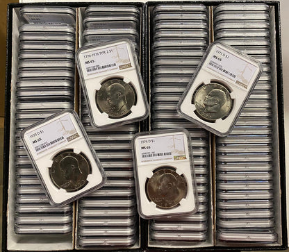 Eisenhower One Dollar Grab Bag NGC MS65