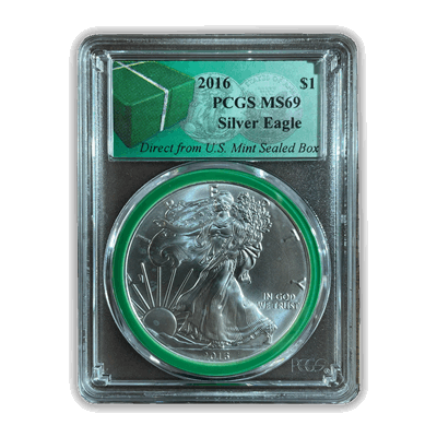 2016 American Silver Eagle - Business Strike - PCGS MS69 Monster Box Label