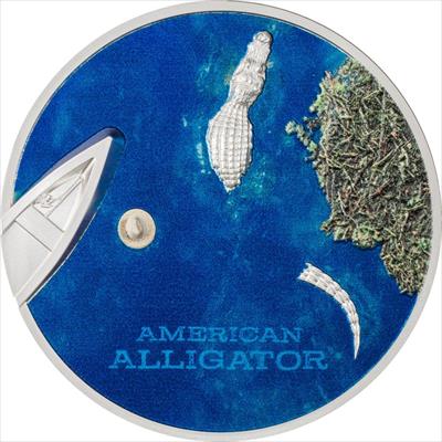 2022 American Alligator - 1 Oz Silver - Colorized Ultra High Relief