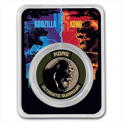 2021 Niue Godzilla Vs Kong - Kong - 1 oz  .999 Silver Colorized BU Coin