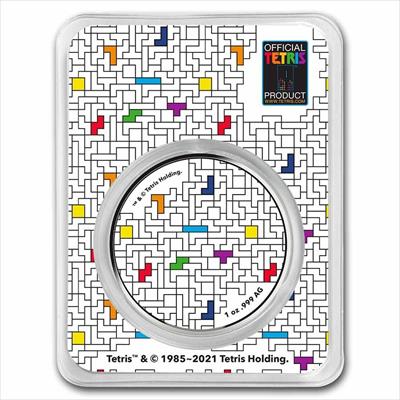 2021 Tetris -Tetrimino Blocks - 1oz .999 Silver Coloured Round