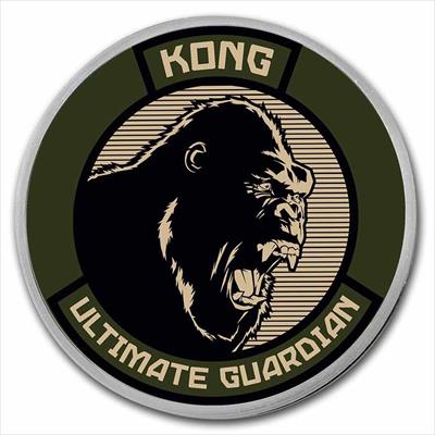 2021 Niue Godzilla Vs Kong - Kong - 1 oz  .999 Silver Colorized BU Coin
