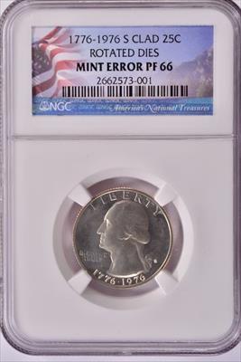 1976 Washington Quarter Philadelphia - 125 Rotated Dies - NGC PF66