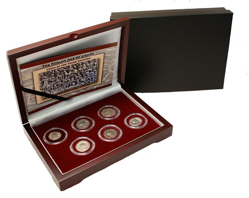 The Age of Chaos: Box of 6 Roman Coins from the Crisis of Third Century