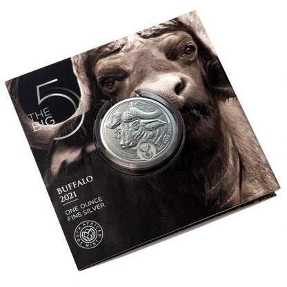 2021 Big Five Buffalo - 1 Oz Silver - South African Mint - Brilliant Uncirculated