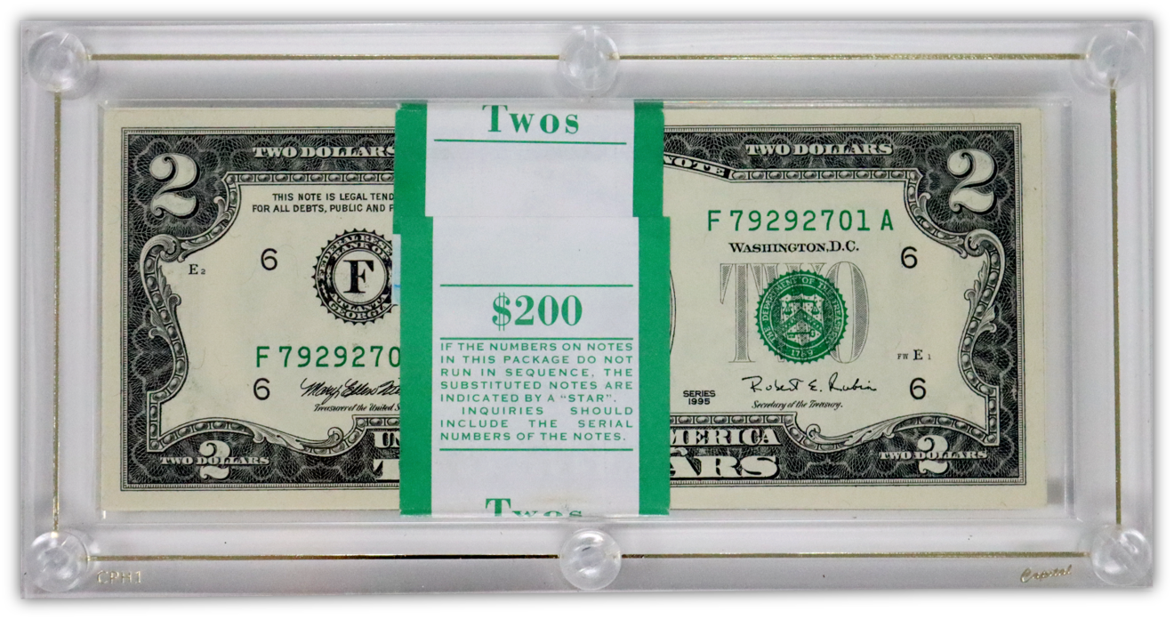1995 $2 US Federal Reserve Note Pack of 100