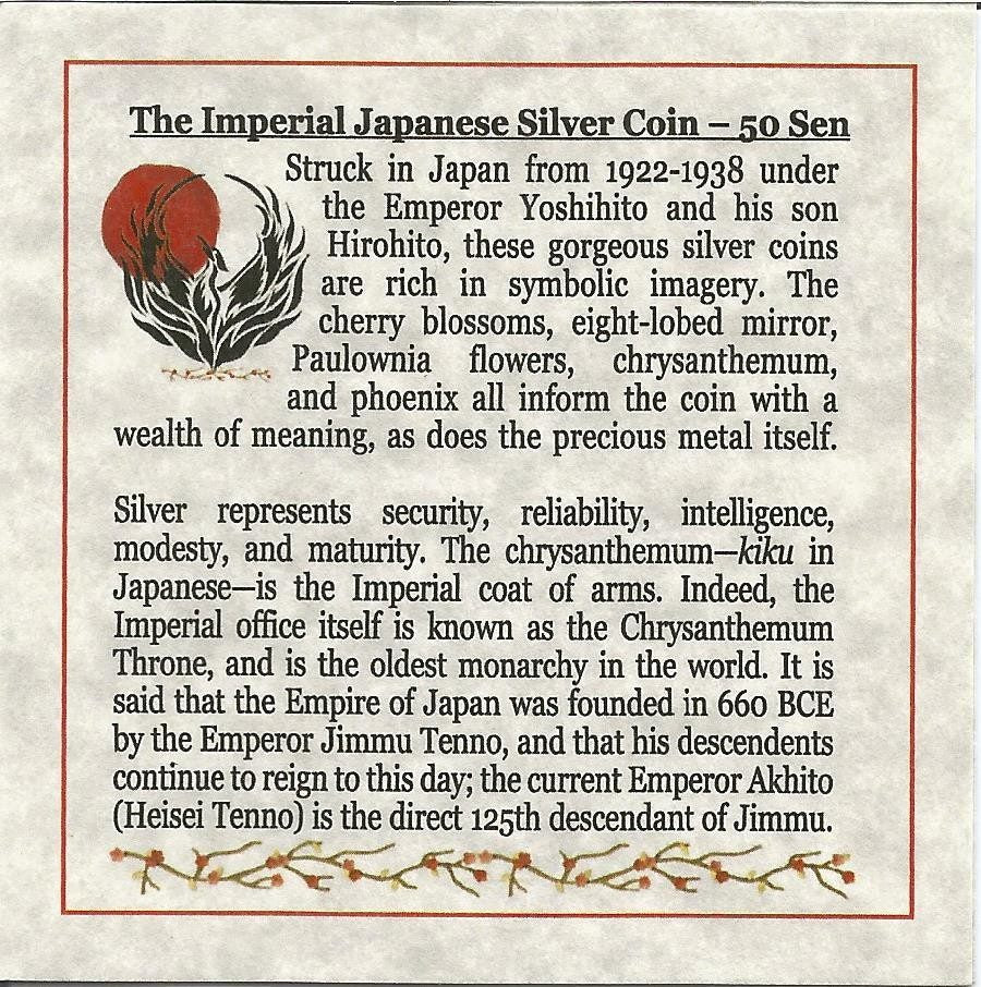Imperial Japan: Box of Silver Japanese Coin