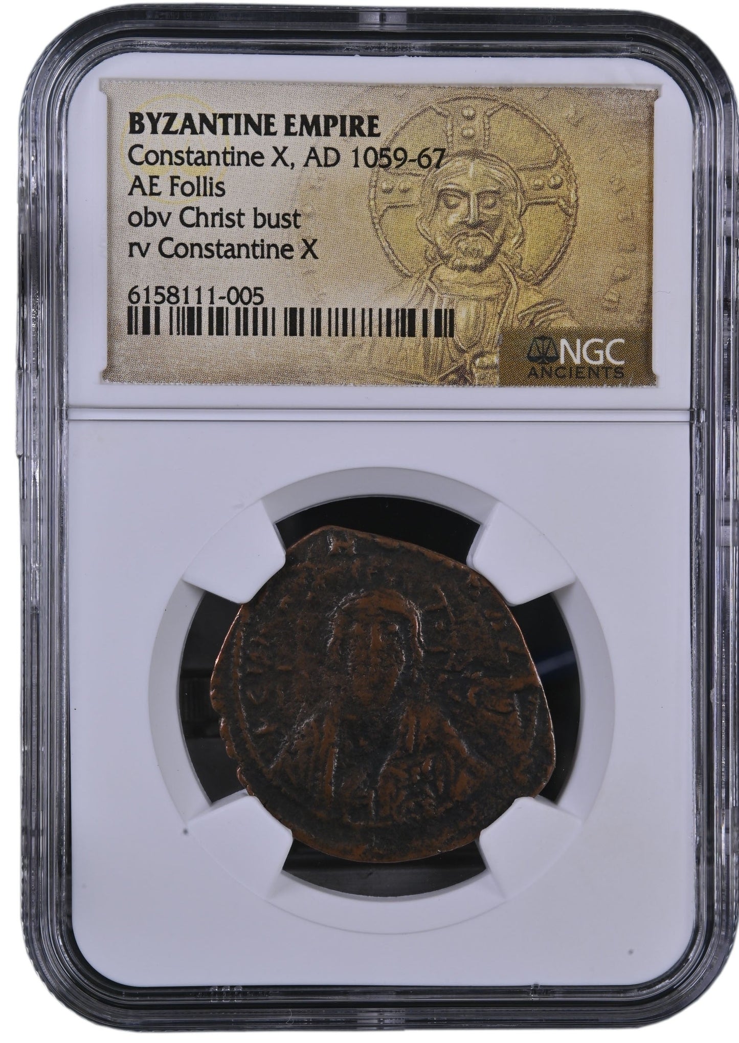 AD 1059-67 Byzantine Empire - Constantine X AE Follis - NGC High grade