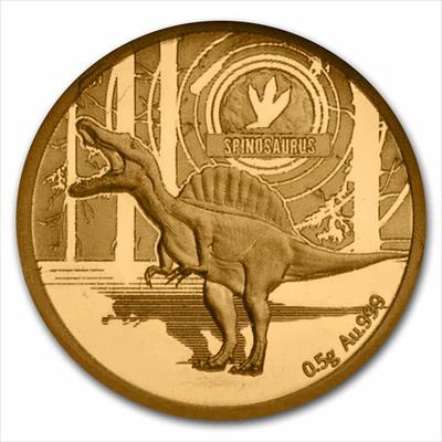 2021 Solomon Islands  Gold Age Of Dinosaurs - Spinosaurus  1/2 Gram