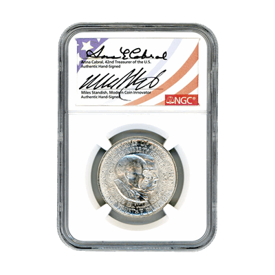 1952 Washington-Carver - Brilliant Uncirculated - Double Signature  Anna Cabral & Miles Standish Label