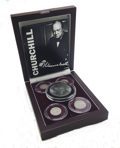 Winston Churchill: Five Coin Collection (Wooden Box)