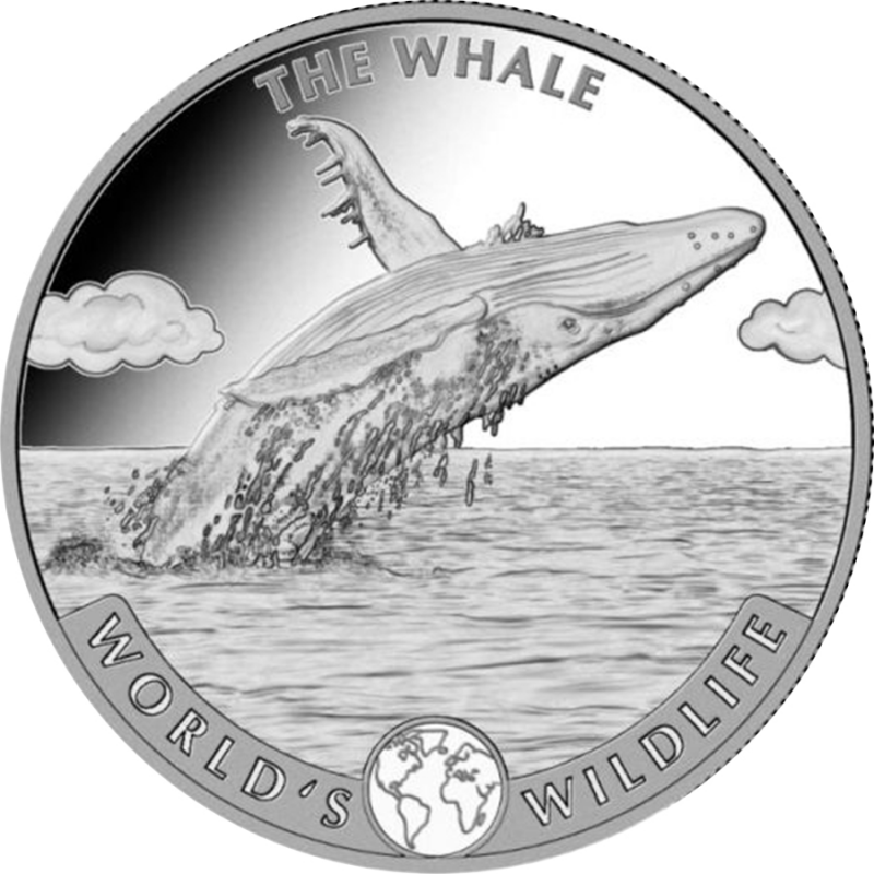 2020 Worlds Wildlife The Whale 1 Oz Silver - Geiger Mint - Business Strike