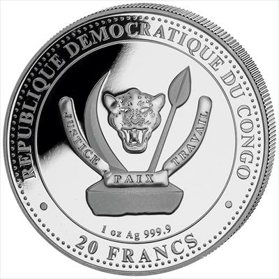 2021 1oz Congo Prehistoric Life Quetzalcoatlus Silver Coin