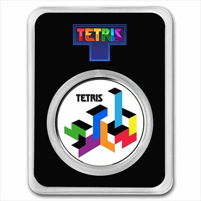 2021 Tetris -Tetrimino Blocks - 1oz .999 Silver Coloured Round