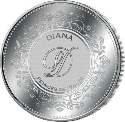 2022 Lady Diana Remembrance 25th Anniversary 1967-1991 .999 Silver Plated in Card