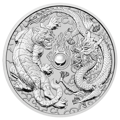 2020 Australia Dragon & Tiger - 10 oz Silver BU- Perth Mint