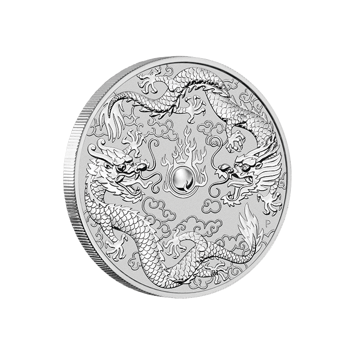 2019 Double Dragon 1 Oz Silver - Perth Mint- Brilliant Uncirculated
