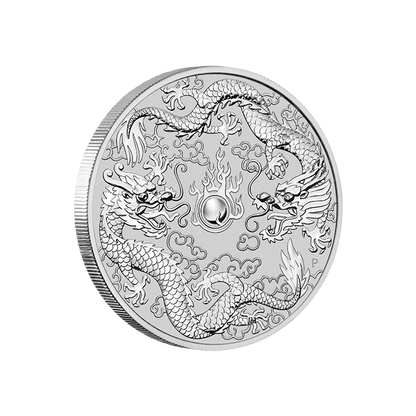 2019 Double Dragon 1 Oz Silver - Perth Mint- Brilliant Uncirculated