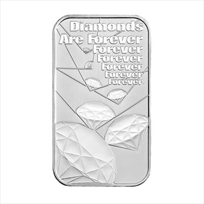 2022  Great Britain James Bond 007 - Diamonds Are Forever - 1 oz .9999 Silver Bar