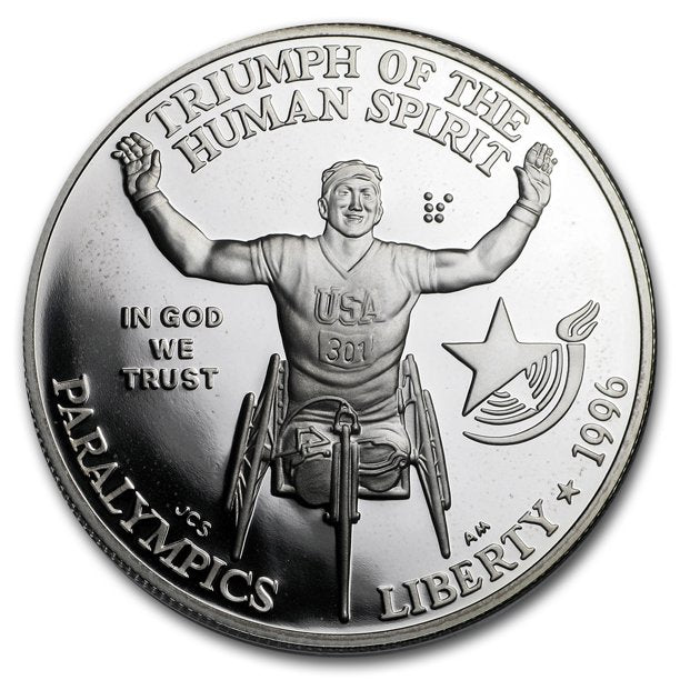 1996 Paralympic Wheelchair  Commemorative Silver Proof