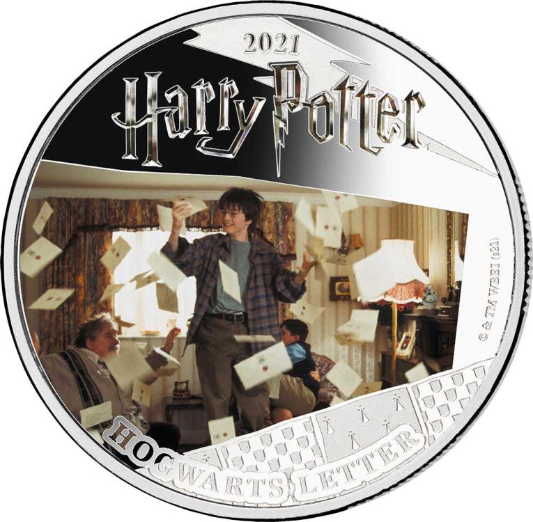 2021 Samoa Hogwarts Letter Colourised Silver Proof Coin