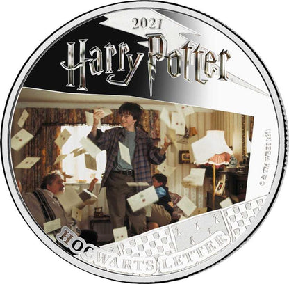 2021 Samoa Hogwarts Letter Colourised Silver Proof Coin