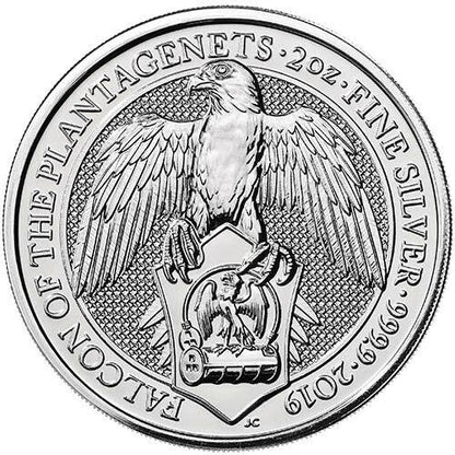 2019 Falcon of Plantagenets 2 oz .9999 Silver Bullion - Queens Beast