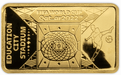 2022 Solomon Islands- Education City Stadium SBD 1/100oz Gold  Prooflike