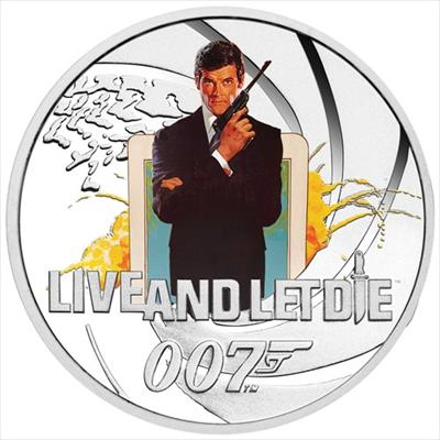 2021 James Bond Live And Let Die  Coloured Coin 1/2 oz Silver Proof