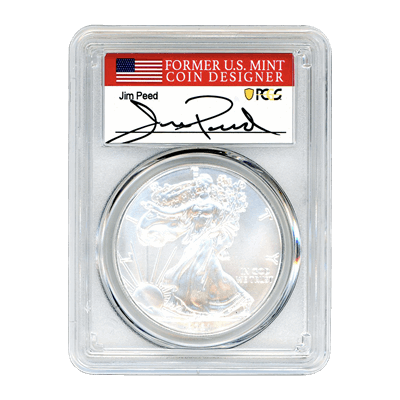 2021 (S) Silver Eagle San Francisco - Type 1 Emergency Issue  PCGS MS70 First Day of Issue Jim Peed Signature Label