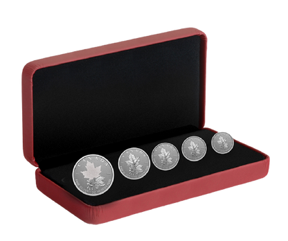 2022 Maple Leaf Radiant Crown .9999 Silver 5 Coin Set - Royal Canadian MInt