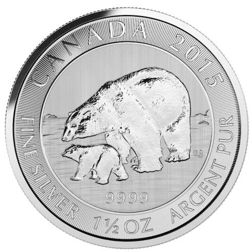 2015 $8 Polar Bear and Cub 1.5 oz Silver - Royal Candian Mint BU