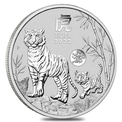 2022 1oz Australia Lunar Series III Year of The Tiger Dragon Privy .9999 Silver Coin