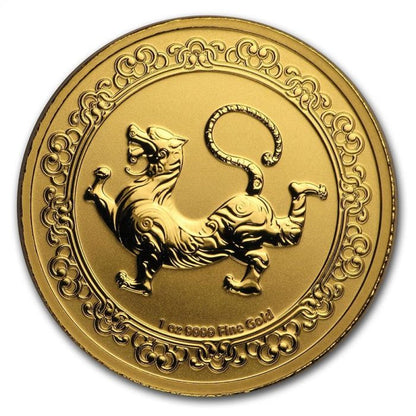2019 1 oz Niue Celestial Animals - The White Tiger .9999 Gold - Brilliant Uncirculated