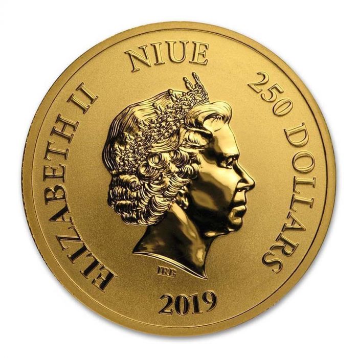 2019 1 oz Niue Celestial Animals - The White Tiger .9999 Gold - Brilliant Uncirculated