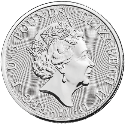 2021 White Greyhound of Richmond 2 Oz Silver Bullion - Queen's Beast