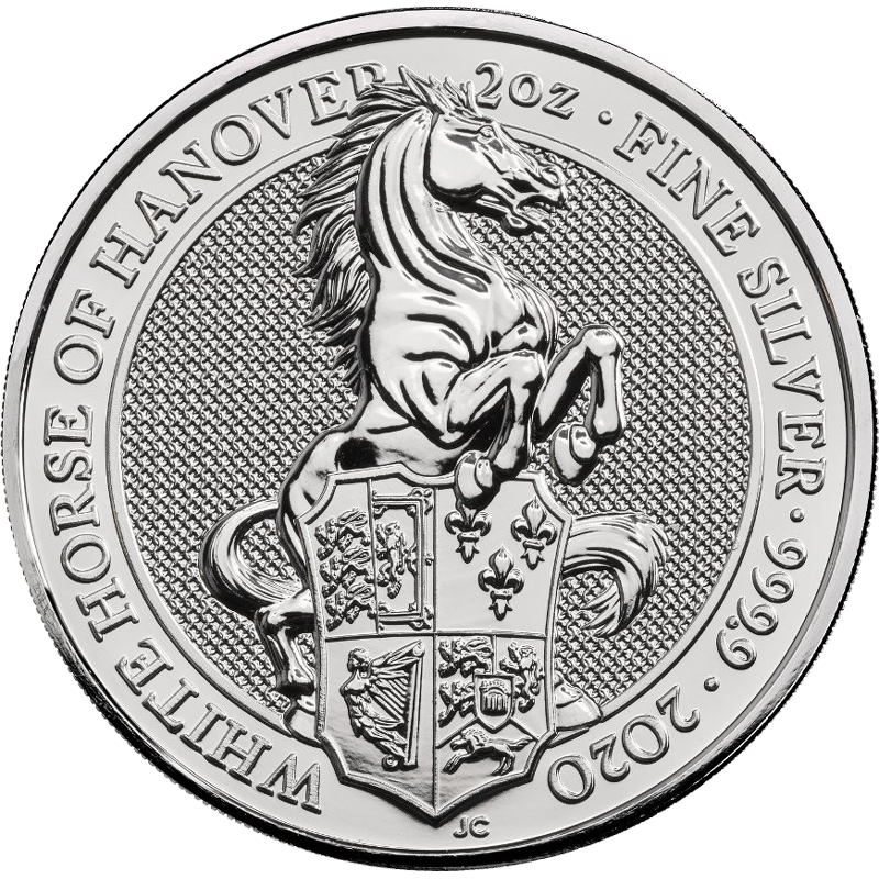 2020 White Horse of Hanover 2 Oz Silver Bullion - Queen's Beast