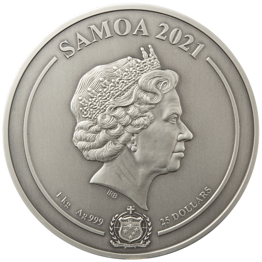 2021 Harry Potter Hogwarts Castle - Samoa - 1 Kg Silver Antiqued