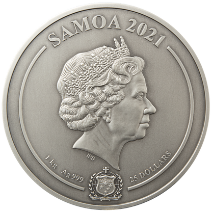 2021 Harry Potter Hogwarts Castle - Samoa - 1 Kg Silver Antiqued