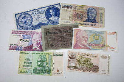 HyperInflation Note Set - 7 Banknotes