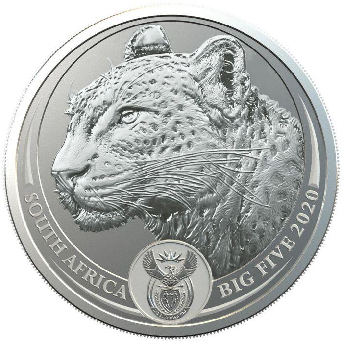 2020 Big Five Leopard - 1 Oz Silver - South African Mint - Brilliant Uncirculated