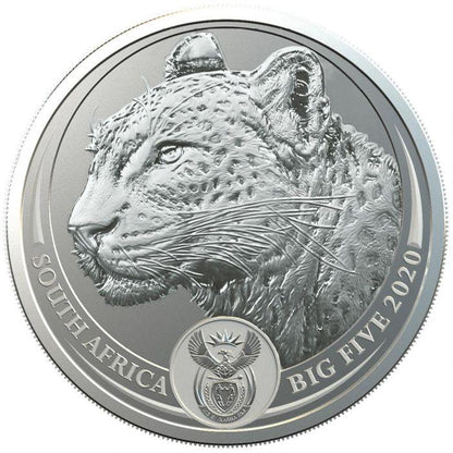 2020 Big Five Leopard - 1 Oz Silver - South African Mint - Brilliant Uncirculated