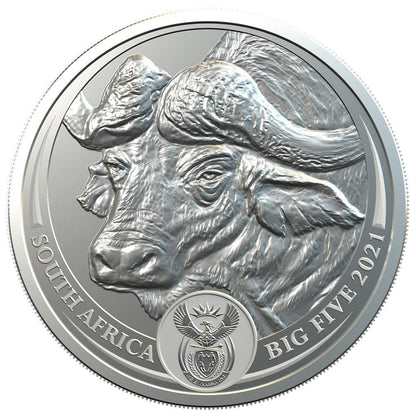2021 Big Five Buffalo - 1 Oz Silver - South African Mint - Brilliant Uncirculated