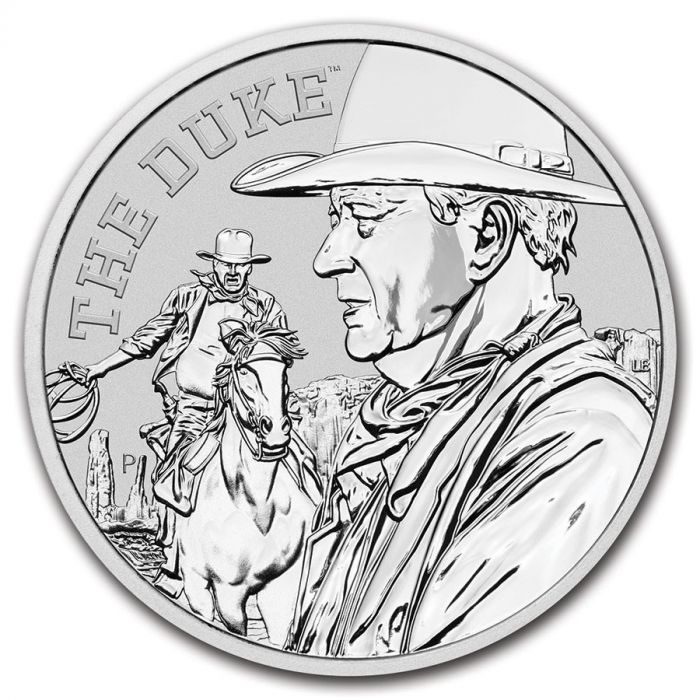 2020 John Wayne 1 Oz Silver - Perth Mint - Brilliant Uncirculated