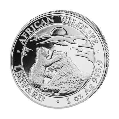 2019 African Wildlife Leopard - 1 Oz Silver - Somalia - Brilliant Uncirculated