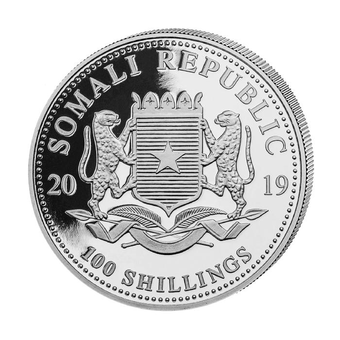 2019 African Wildlife Leopard - 1 Oz Silver - Somalia - Brilliant Uncirculated