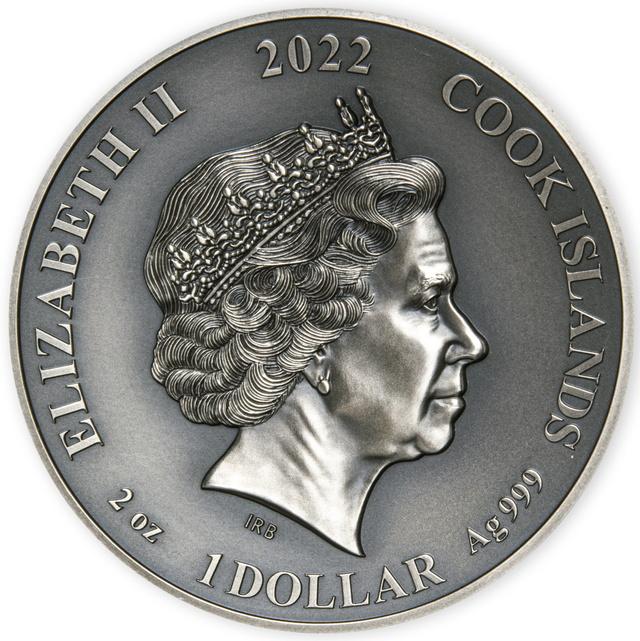 2022 Norse Gods Loki 2 Oz Silver - Cook Islands - Antiqued